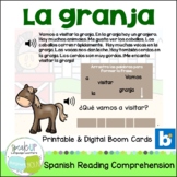Animales de la granja Spanish Farm Reading Comprehension -