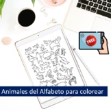 Animales del alfabeto en Ingles  para colorear