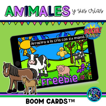 Preview of Animales y sus crías Boom Cards™ Freebie
