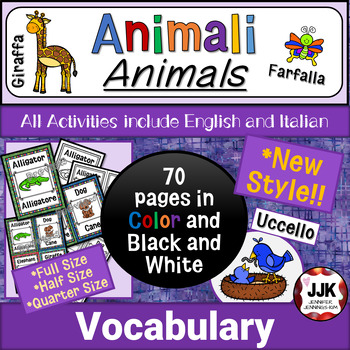 Preview of Animali: English/Italian Animals Vocabulary