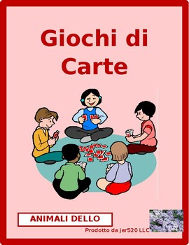 Preview of Animali dello zoo (Zoo Animals in Italian) Card Games