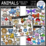 Animals 5 Mini-Sets BUNDLE Clip Art Images Color Black White
