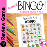 Animals A-Z Bingo Review Game | 30 Unique Bingo Cards