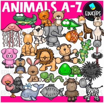 Preview of Animals A-Z Clip Art Set {Educlips Clipart}