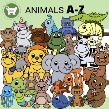 Animals A-Z Clip Art Set by CATART | TPT