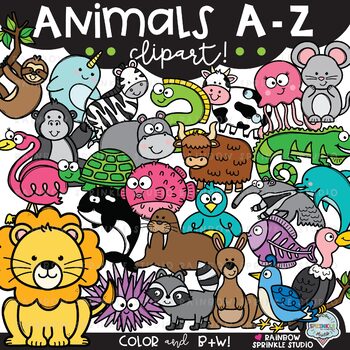 Preview of Animals A-Z Clipart {alphabet clipart}