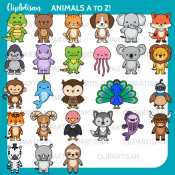 Animal Clipart A To Z Teaching Resources | TPT