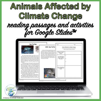 Preview of Earth Day Climate Change Affect on Animals for Use with Google Slides™