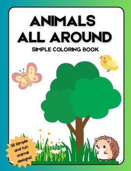 Preview of Animals All Around: Simple Coloring Book