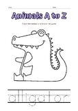 Animals Alphabet A to Z Coloring Pages