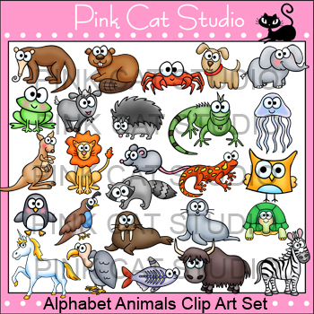 Animals Alphabet Clip Art Set - Beginning Sounds Clip Art ...