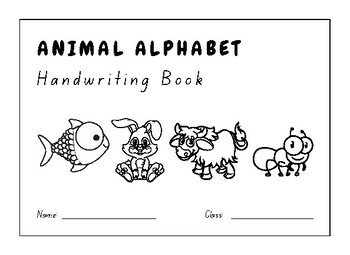 Preview of Animals Alphabet Coloring And Handwriting Practice Book