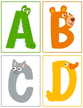 Animals Alphabet Flashcards #18 (Kindergarten, Preschool, Homeschool)