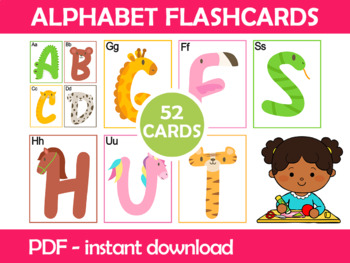 Animals Alphabet Flashcards 23 Kindergarten Preschool