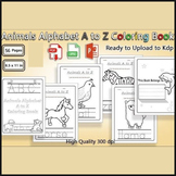 Animals Alphabet a to Z Coloring Worksheets