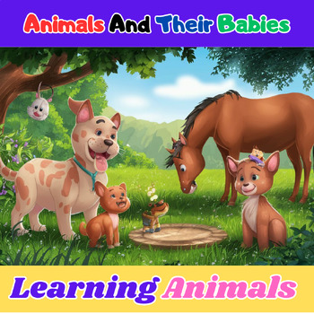 Preview of Animals And Their Babies Coloring Page:Learning animals