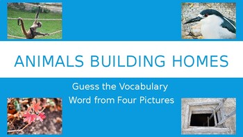 Preview of Animals Building Homes-Guess the Vocabulary Word Game