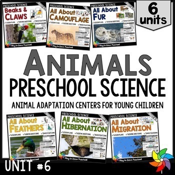 Preview of Animals - Bundle of Preschool PreK Science Centers