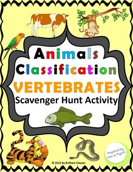 Preview of Animals (Vertebrate) Classification Scavenger Hunt: | Digital Distance Learning