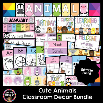 Animals Classroom Decor Bundle by Tales From Miss D | TpT
