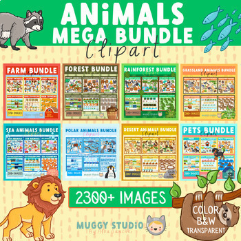 Preview of Animals Clipart Mega Bundle {All Animals Bundles}