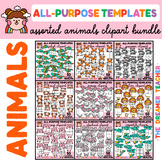 Animals Clipart Sections Templates Growing Bundle