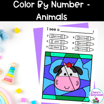 Preview of Animals Color By Number Activities