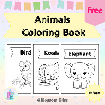 Preview of Animals Coloring Book !! FREE !!