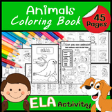 Animals Coloring Book, ELA activity, Arts & Vocabulary for kids