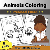 FREE!!  Animals Coloring : Preschool