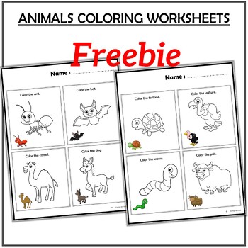 Preview of Animals Coloring Task Cards