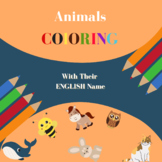 Animals Coloring With Their English Name Printable Book For Kids