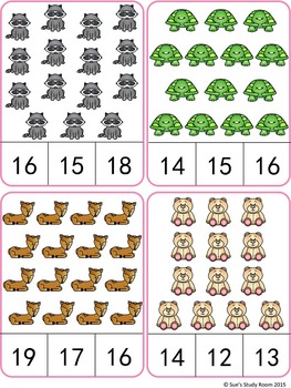 Animals Count and Clip Cards (Numbers 1-20) by Sue's Study Room | TpT