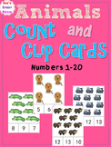 Animals Count and Clip Cards (Numbers 1-20)