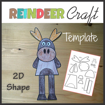 Christmas Craft Reindeer - Template Cut and Paste by KM Classroom