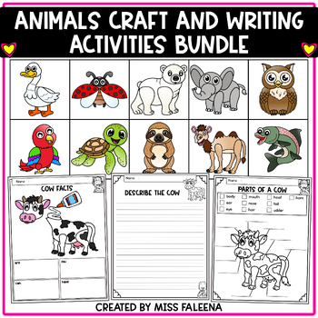 Preview of Animals Craft and Writing Activities Growing Bundle