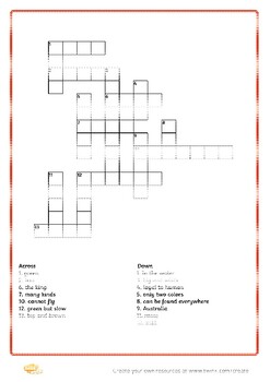 Animals Crossword by neslihan kılınç | TPT