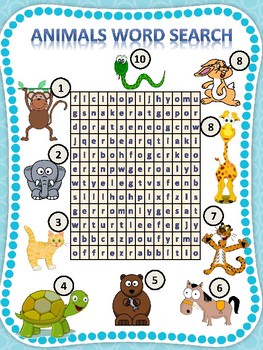Animals (Crossword & Word Search) by Teach and Have Fun | TpT