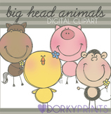 Animals Digital Clip Art - Horse, Monkey, Chick, and Pig Images