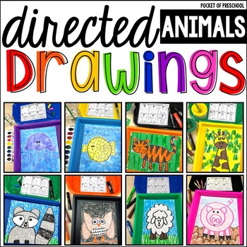Preview of Animals Directed Drawings: Ocean, Farm, Zoo, and Forest Animals