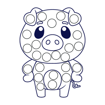 Pig Dot Markers Coloring Book VOL.1 Graphic by MiaPrintus