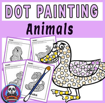 Preview of Animals Dot Q-tip Painting - Fine Motor Activity