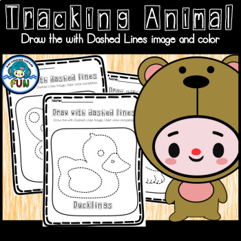 Preview of Tracking Animals Draw and Color, Draw the With Dashed Lines Image, Worksheets