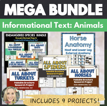 Preview of Animals, Endangered Species, Informational Text, Brochure Project MEGA BUNDLE
