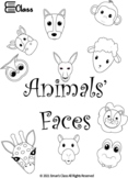 Animals' Face- coloring pages and face masks