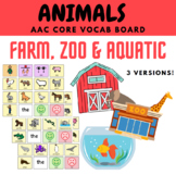 Animals (Farm, Zoo, Aquatic) AAC Core Board (4x4, Requesti
