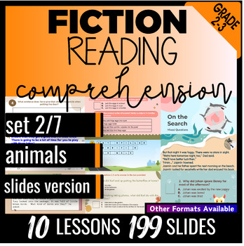 Preview of Animals Fiction Reading Comprehension Google Slides Digital Resources Grade 2-3