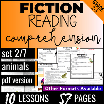 Preview of Animals Fiction Reading Comprehension Passages and Questions 2nd and 3rd Grade