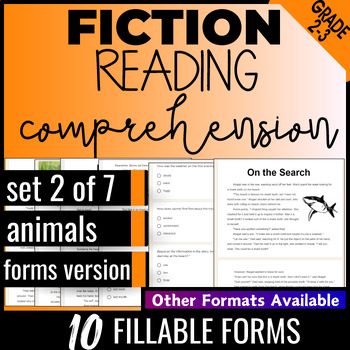 Preview of Animals Fiction Reading Passages with Comprehension Questions 2nd and 3rd Grade