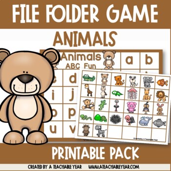 Animals File Folder | Beginning Sounds and Alphabet Activities | TPT